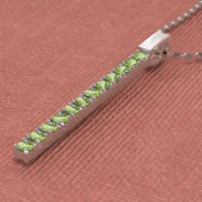 ペンダントネックレス 大サイズ 8月の誕生石 プレート 白金（プラチナ）900 ペリドットの画像