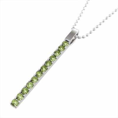 ペンダントネックレス 大サイズ 8月の誕生石 プレート 白金（プラチナ）900 ペリドットの画像