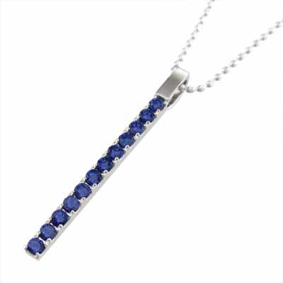 9月誕生石 Pt900 ペンダント サファイヤ 大サイズ プレートの画像