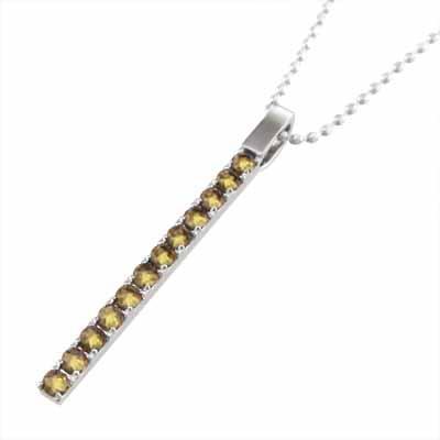 Pt900 ペンダントネックレス プレート (黄水晶)シトリン 大サイズ 11月誕生石の画像