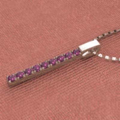 ルビー 中サイズ 7月の誕生石 プレート ネックレスジュエリー 10金ピンクゴールドの画像