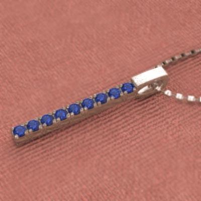 ネックレスジュエリー プレート 中サイズ 9月の誕生石 18金ピンクゴールド サファイヤの画像