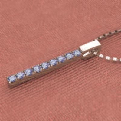 ペンダントトップとネックレス プレート タンザナイト 12月の誕生石 中サイズ k18ピンクゴールドの画像