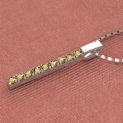 ペンダントトップとネックレス シトリントパーズ Pt900 プレート 11月誕生石 中サイズの画像