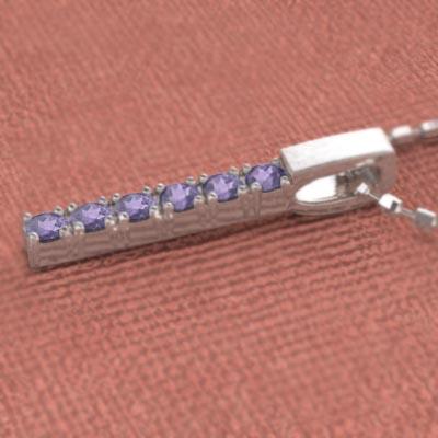 2月の誕生石 ペンダントネックレス プレート Pt900 小サイズ アメジスト(紫水晶)の画像