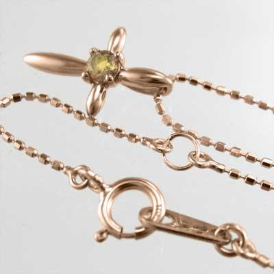 一粒石 ペンダントネックレス クロス k10ピンクゴールド シトリン(黄水晶) 11月誕生石の画像