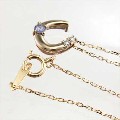 馬蹄 タンザナイト ペンダント 12月の誕生石 k18ピンクゴールドの画像
