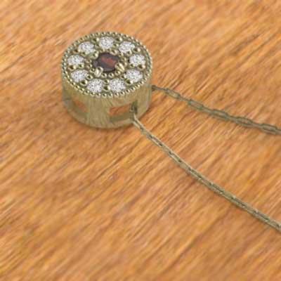 1月の誕生石 K10 ガーネット ペンダントネックレスの画像