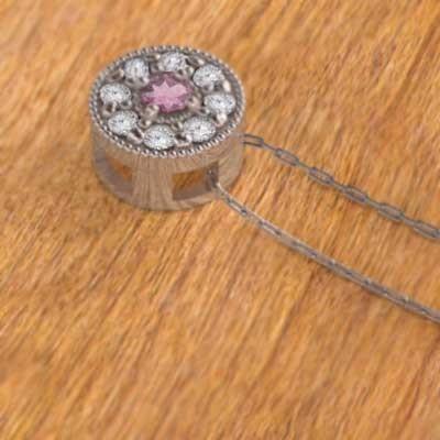 k10ホワイトゴールド 10月の誕生石 ペンダントネックレス ピンクトルマリンの画像