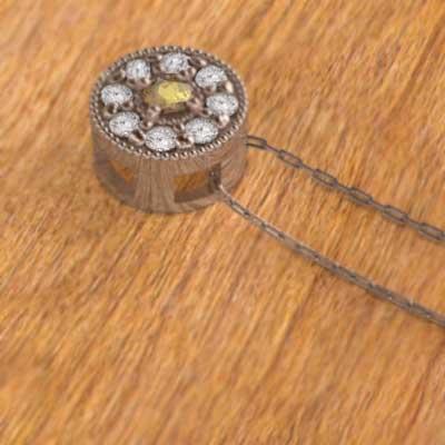 ピンクゴールドk18 シトリン(黄水晶) 11月の誕生石 ペンダントネックレスの画像