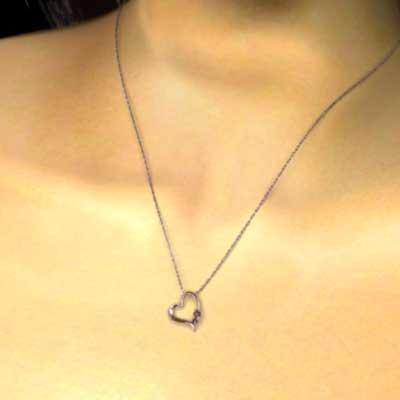 ハート ペンダントネックレス 1月誕生石 k10ピンクゴールド ガーネットの画像