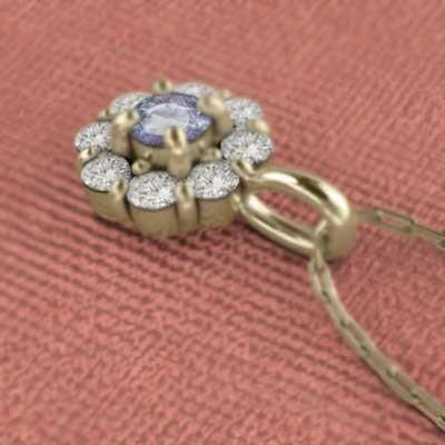 タンザナイト 12月の誕生石 ペンダント フラワー K18の画像