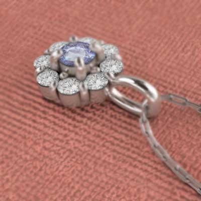 ペンダント プラチナ900 タンザナイト フラワー 12月の誕生石の画像