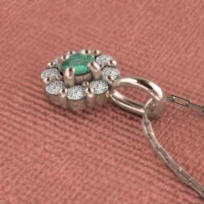 エメラルド k10ピンクゴールド 5月の誕生石 フラワー ペンダントネックレスの画像