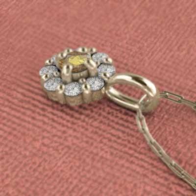 フラワー ペンダント シトリントパーズ 11月誕生石 k10イエローゴールドの画像