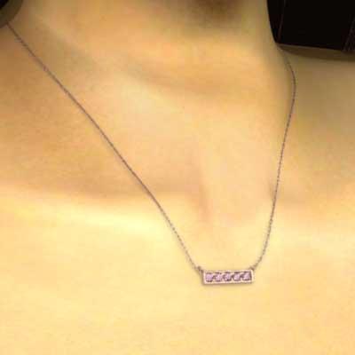 ペンダントネックレス 10月誕生石 ピンクトルマリン プレート ファイブストーン k18ピンクゴールドの画像
