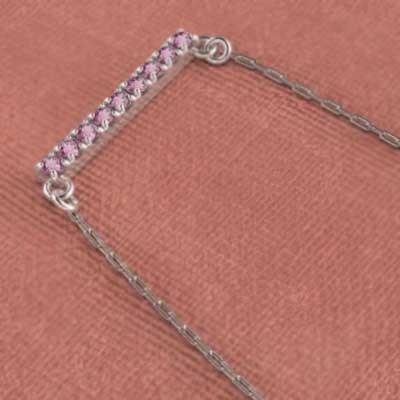 プレート k10ホワイトゴールド ペンダントネックレス ピンクトルマリン 10月誕生石の画像