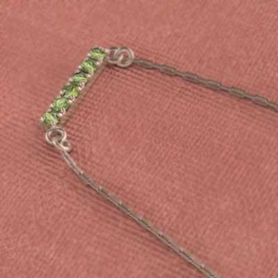 k10ピンクゴールド ペンダントネックレス プレート ペリドット 8月の誕生石の画像