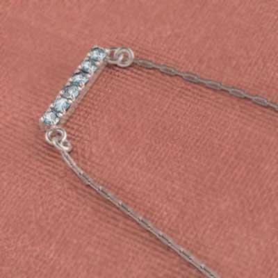 プラチナ900 プレート 3月誕生石 ペンダントネックレス アクアマリンの画像