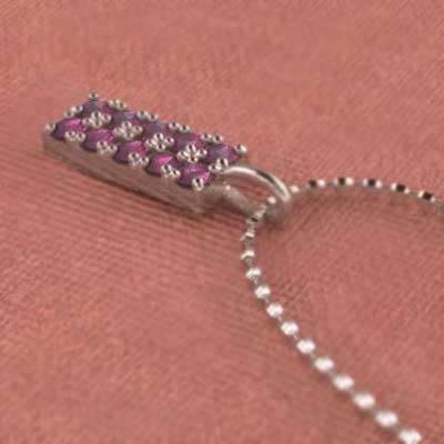 ルビー ペンダント プレート k10ピンクゴールド 7月誕生石の画像