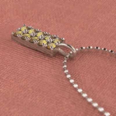 11月の誕生石 ピンクゴールドk10 プレート ペンダント シトリントパーズの画像
