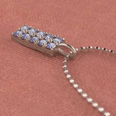 プレート ペンダントトップとネックレス ピンクゴールドk10 タンザナイト 12月誕生石の画像