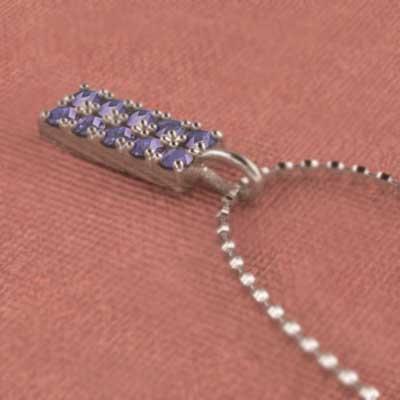 18金ピンクゴールド アメジスト(紫水晶) プレート 2月誕生石 ペンダントネックレスの画像