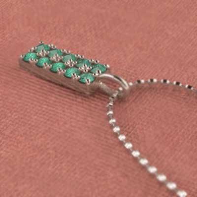 エメラルド ペンダント プレート 5月誕生石 ピンクゴールドk18の画像