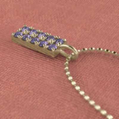 2月誕生石 プレート 18金イエローゴールド アメシスト(紫水晶) ペンダントの画像