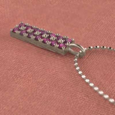 プレート ペンダント 7月誕生石 ルビー k18ピンクゴールドの画像