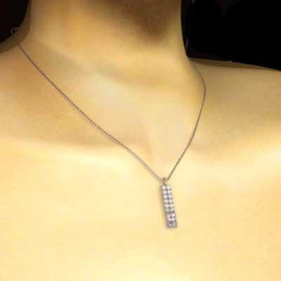 3月の誕生石 プレート ペンダントトップとネックレス アクアマリン 18金ピンクゴールドの画像