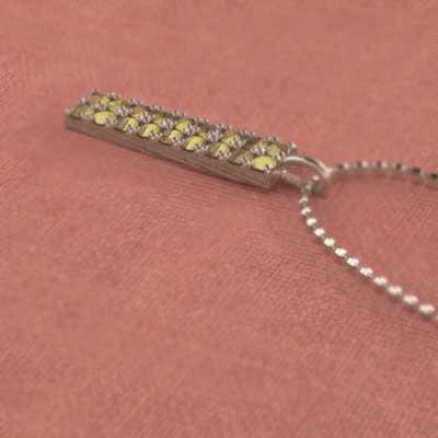 ペンダントネックレス 11月誕生石 プレート シトリン(黄水晶) ピンクゴールドk18の画像