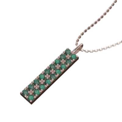 エメラルド 白金（プラチナ）900 5月の誕生石 ペンダントトップとネックレス プレートの画像