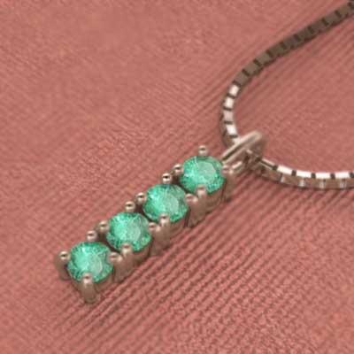 ペンダント 5月の誕生石 ピンクゴールドk18 エメラルドの画像