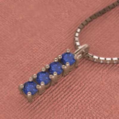 サファイア(青) ペンダントネックレス 9月の誕生石 18金ピンクゴールドの画像