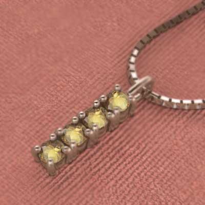 シトリン(黄水晶) ペンダント 11月の誕生石 ピンクゴールドk18の画像