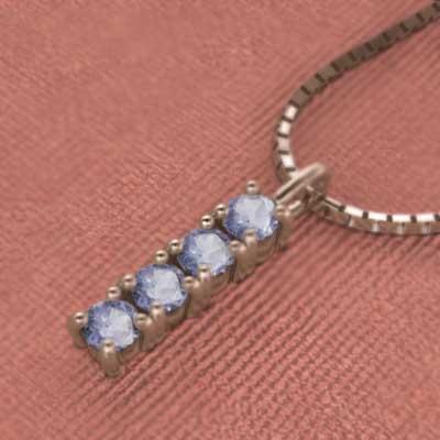 ペンダントネックレス k18ピンクゴールド 12月誕生石 タンザナイトの画像