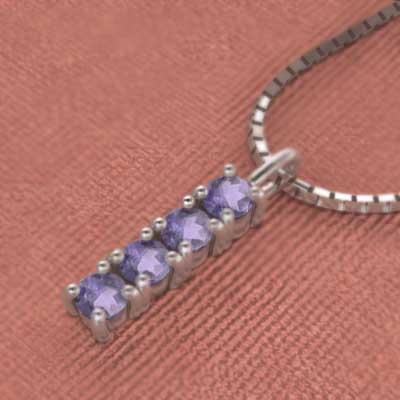 ペンダントネックレス 2月誕生石 18金ホワイトゴールド アメジスト(紫水晶)の画像
