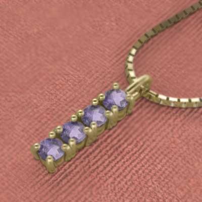 2月の誕生石 ペンダント アメシスト(紫水晶) k18イエローゴールドの画像