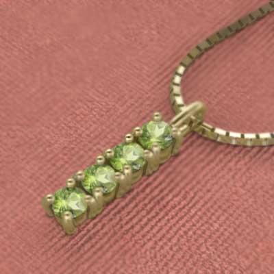 8月の誕生石 ペンダントネックレス ペリドット k18イエローゴールドの画像