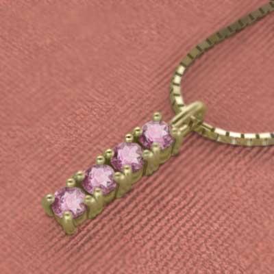 ペンダントトップとネックレス 10月誕生石 ピンクトルマリン k18の画像
