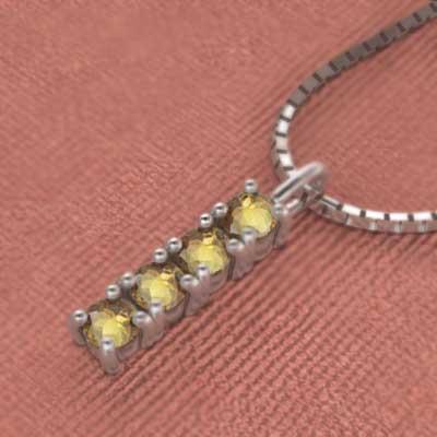 11月の誕生石 ペンダントトップとネックレス プラチナ900 シトリンの画像