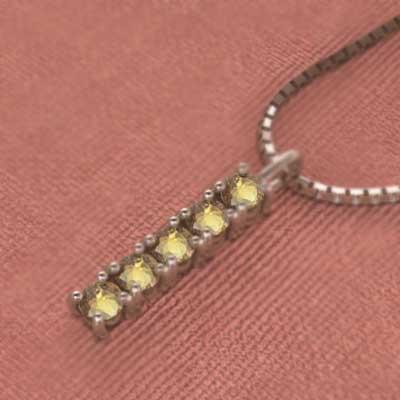 ファイブストーン 18金ピンクゴールド ペンダント シトリントパーズ 11月誕生石の画像
