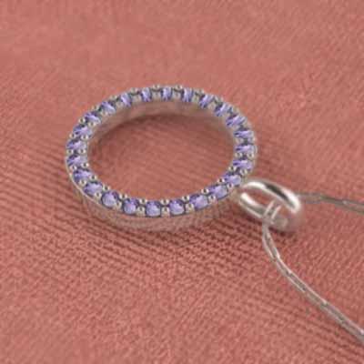 ペンダントネックレス k18ホワイトゴールド 2月の誕生石 アメジストの画像