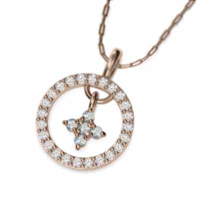 ペンダント ネックレス クロス アクアマリン 3月誕生石 k18ピンクゴールド ペンダント ネックレス クロス アクアマリン 3月誕生石 k18ピンクゴールド