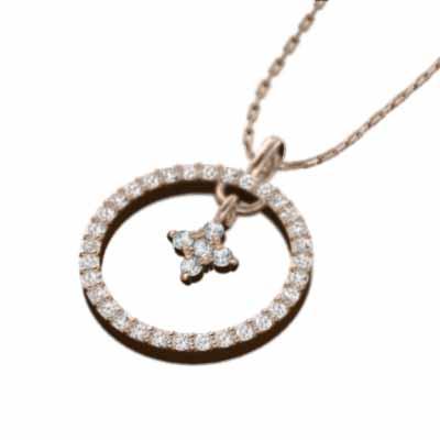 3月誕生石 クロス ネックレスジュエリー ピンクゴールドk10 アクアマリンの画像