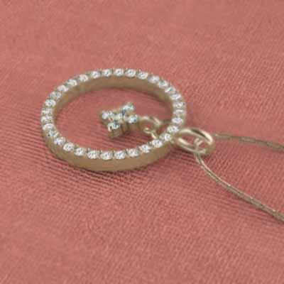 クロス k10 3月誕生石 アクアマリン ペンダントネックレスの画像