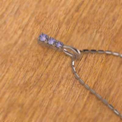 アメシスト ペンダント 2月の誕生石 k10ピンクゴールド スリーストーンの画像