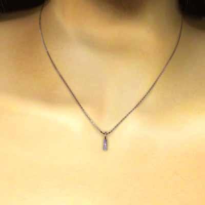 ペンダント 2月の誕生石 スリーストーン 18金ピンクゴールド アメシスト(紫水晶)の画像