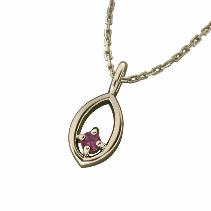 ネックレスジュエリー ルビー K10 一粒石 7月の誕生石の画像